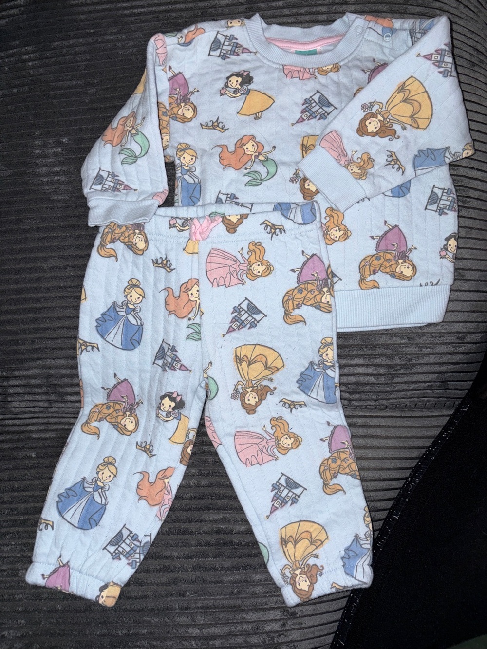 Disney Light Blue Princess Pattern Pajama Set